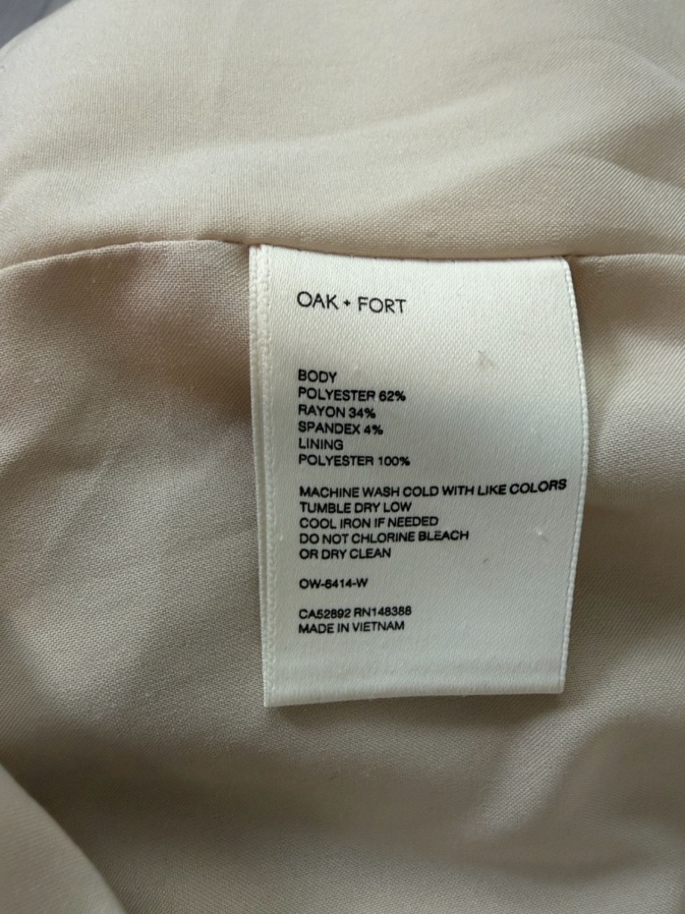 OAK + FORT Cropped Cream Blazer Jacket - Picture 6 of 6